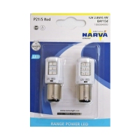 NARVA Range Power LED P21/5W Red 12V 2.8/0.4W BAY15d, набор 2шт 18008B2180084000